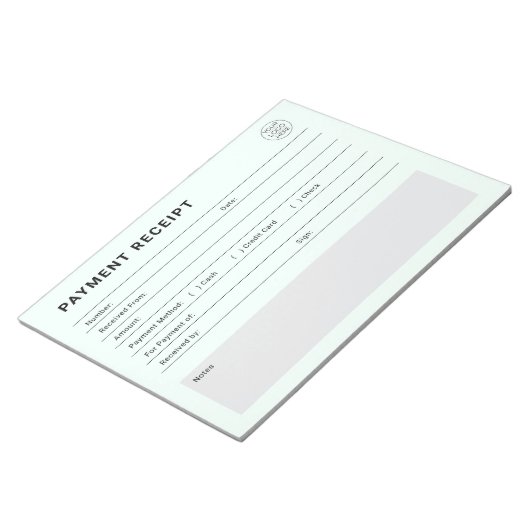 Bloc-note Payment Receipt Business Logo (Incliné)