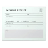 Bloc-note Payment Receipt Business Logo (Devant)