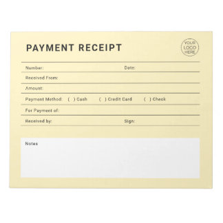 Bloc-note Payment Receipt Business Logo