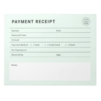Bloc-note Payment Receipt Business Logo