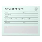 Bloc-note Payment Receipt Business Logo (Devant)