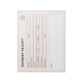 Bloc-note Payment Receipt Business Logo (Tourné)