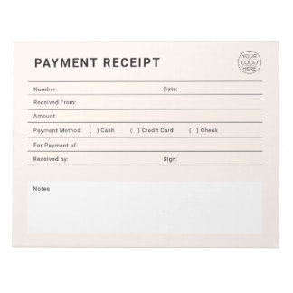 Bloc-note Payment Receipt Business Logo