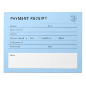 Bloc-note Payment Receipt Business Logo (Devant)