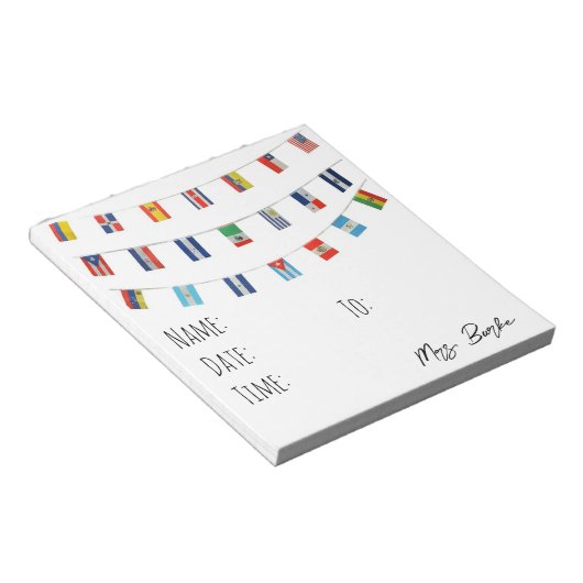 Bloc-note Pays de langue espagnole Hall pass (Incliné)