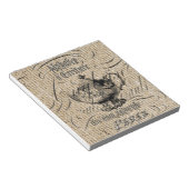 Bloc-note pays français burlap scripts teapot tea party (Incliné)