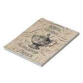 Bloc-note pays français burlap scripts teapot tea party (Tourné)