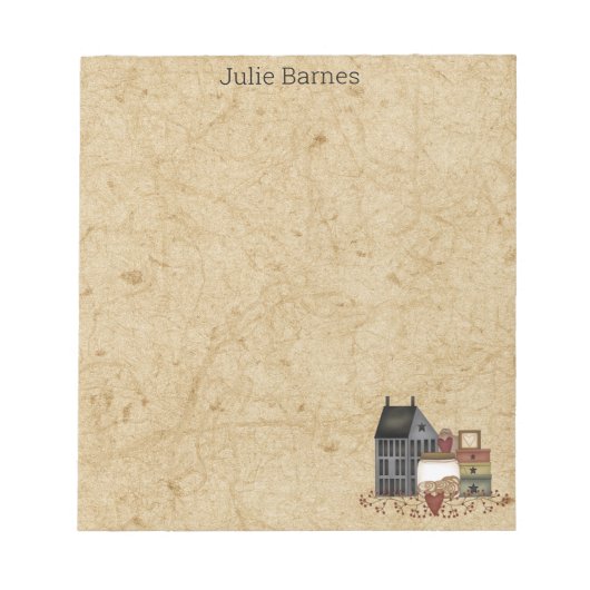 Bloc-note Pays Primitive Folk Art Blue Saltbox Accueil (Devant)