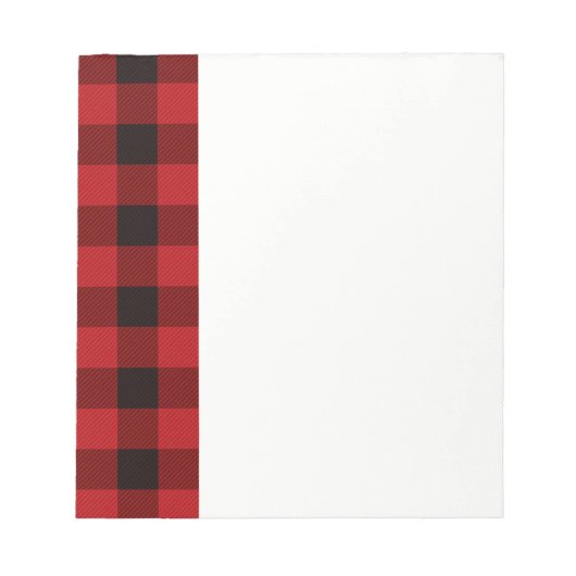Bloc-note pays rouge et noir plaid (Devant)