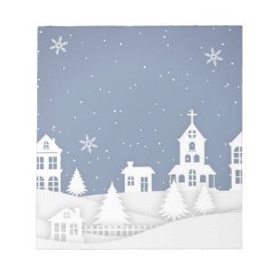 Bloc-note Paysage de l'église de Noël
