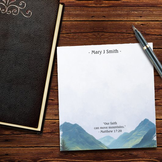 Bloc-note Paysage de montagne Verset biblique