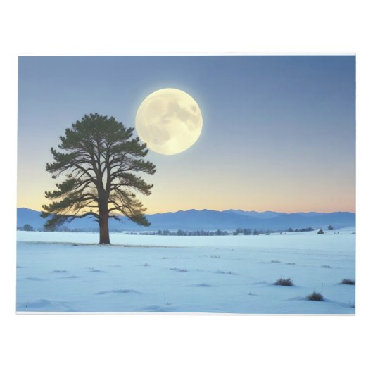 Bloc-note Paysage pittoresque Lune d'hiver Nature Tranquille (Devant)