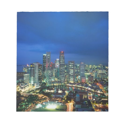 Bloc-note Paysage urbain de Singapour la nuit, Singapour (Devant)