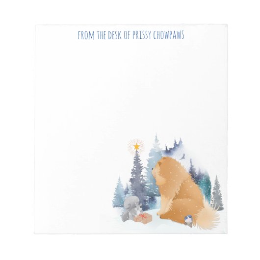 Bloc-note PEACE Chow chien vacances personnalisation texte (Devant)