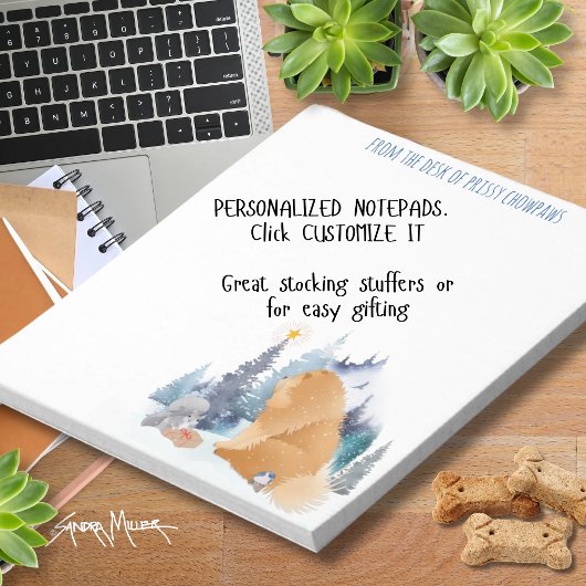 Bloc-note PEACE Chow chien vacances personnalisation texte