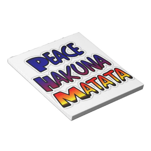 Bloc-note Peace Hakuna Matata Gradient Art (Incliné)