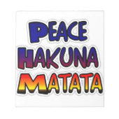 Bloc-note Peace Hakuna Matata Gradient Art (Devant)