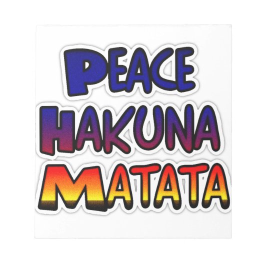 Bloc-note Peace Hakuna Matata Gradient Art (Devant)