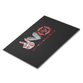 Bloc-note Peace Love Back Red | Funny Firefighter Lover cade (Incliné)