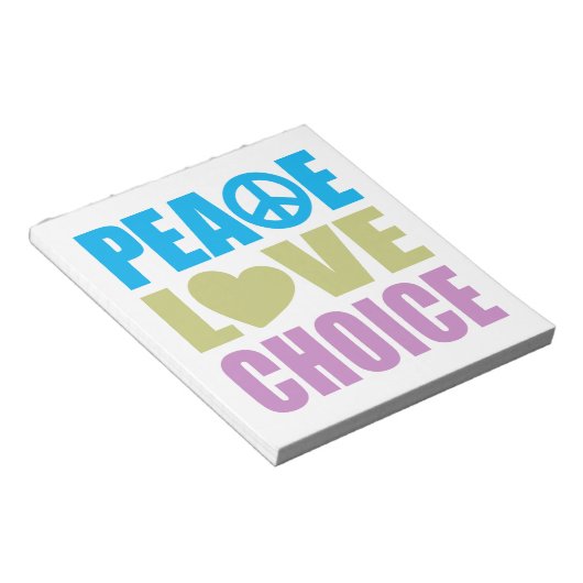 Bloc-note Peace Love Choice (Incliné)