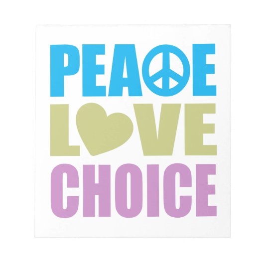 Bloc-note Peace Love Choice (Devant)