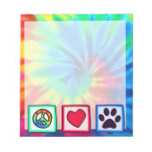 Bloc-note Peace, love, dog; pavprint (Devant)