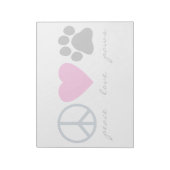 Bloc-note Peace Love Paws (Tourné)