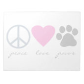 Bloc-note Peace Love Paws (Devant)