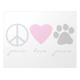 Bloc-note Peace Love Paws