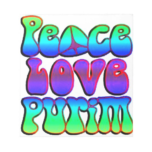 Bloc-note Peace Love Purim (Devant)