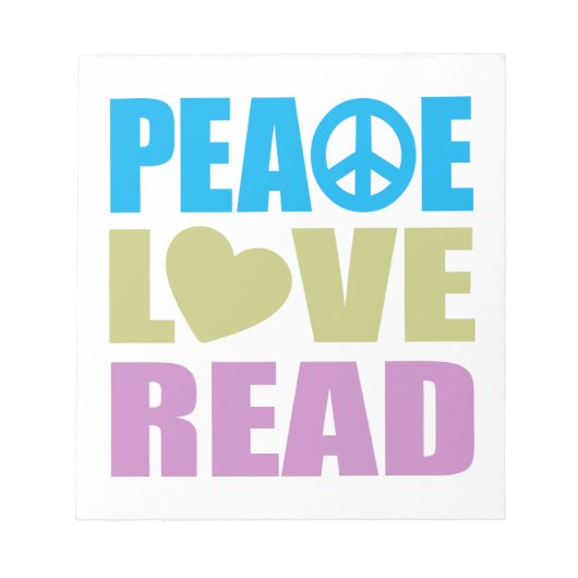 Bloc-note Peace Love Read (Devant)