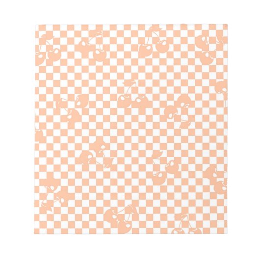 Bloc-note Peach Fuzz Cherry En vichy Motif (Devant)
