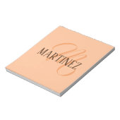 Bloc-note Peach Fuzz Nom Personnalisé Élégant (Tourné)