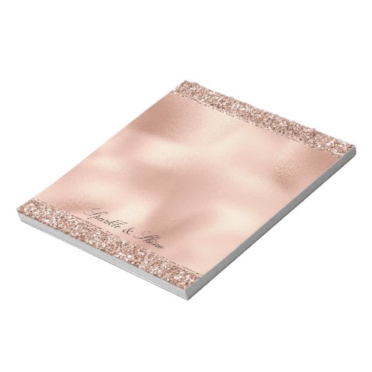 Bloc-note Peach Rose Gold Glitter Luxe   (Tourné)