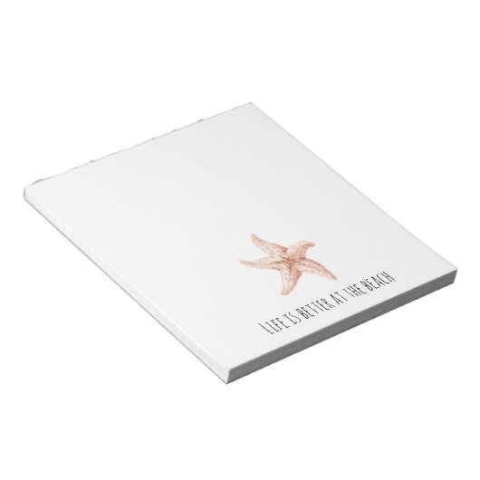 Bloc-note Peach Starfish Better at Beach (Incliné)