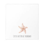 Bloc-note Peach Starfish Better at Beach (Devant)
