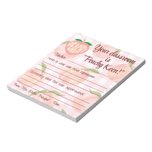 Bloc-note "Peachy Keen" note positive principal à l'enseigna (Tourné)