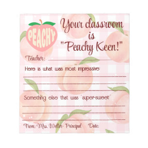 Bloc-note "Peachy Keen" note positive principal à l'enseigna
