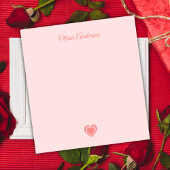 Bloc-note Peachy Pink Retro Heart Valentines Day Custom Name