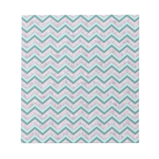 Bloc-note Pearl Floral Turquoise ZigZag Motif (Devant)