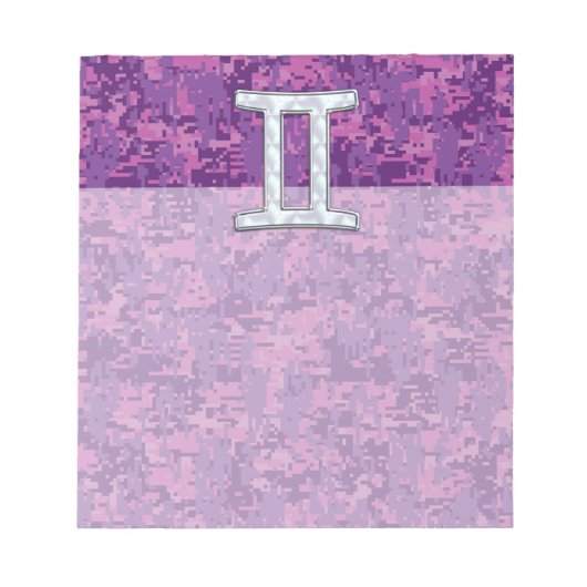 Bloc-note Pearl Like Gemini Zodiac Sign on Digital Camo (Devant)
