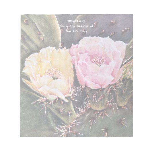 BLOC-NOTE PEAU DE COULEUR D'EAU CACTUS (Devant)