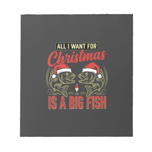 Bloc-note Pêche de Noël Gros Poisson Vacances (Devant)