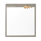 Bloc-note Pêcheur de truite arc-en-ciel personnalisé (Devant)