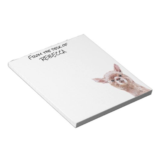 Bloc-note Peeking Llama du bureau de personnalisation (Incliné)