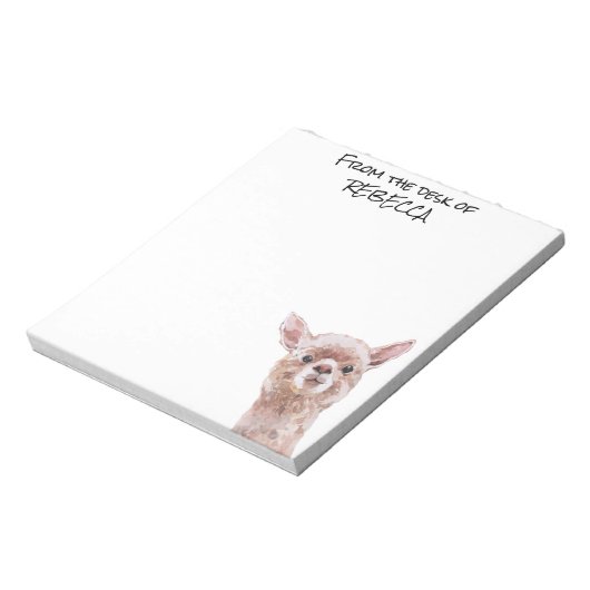 Bloc-note Peeking Llama du bureau de personnalisation (Tourné)