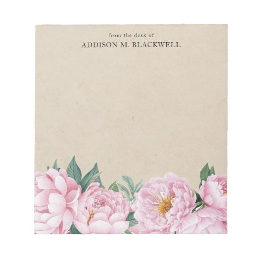 Bloc-note Peine rose sur parchemin du bureau de (Devant)
