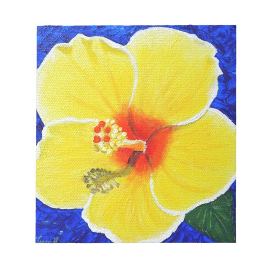 Bloc-note Peinture à fleurs d'Hibiscus jaune (Devant)