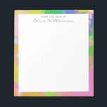 Bloc-note Peinture Abstraite colorée arc-en-ciel personnalis<br><div class="desc">Peinture abstraite amusante et joyeuse dans un arc-en-ciel coloré et ludique,  personnalisée avec votre nom.</div>