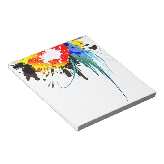 Bloc-note Peinture Abstraite de perroquets sauvages (Incliné)